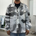 Diamond Print Men's Shirt Jacket