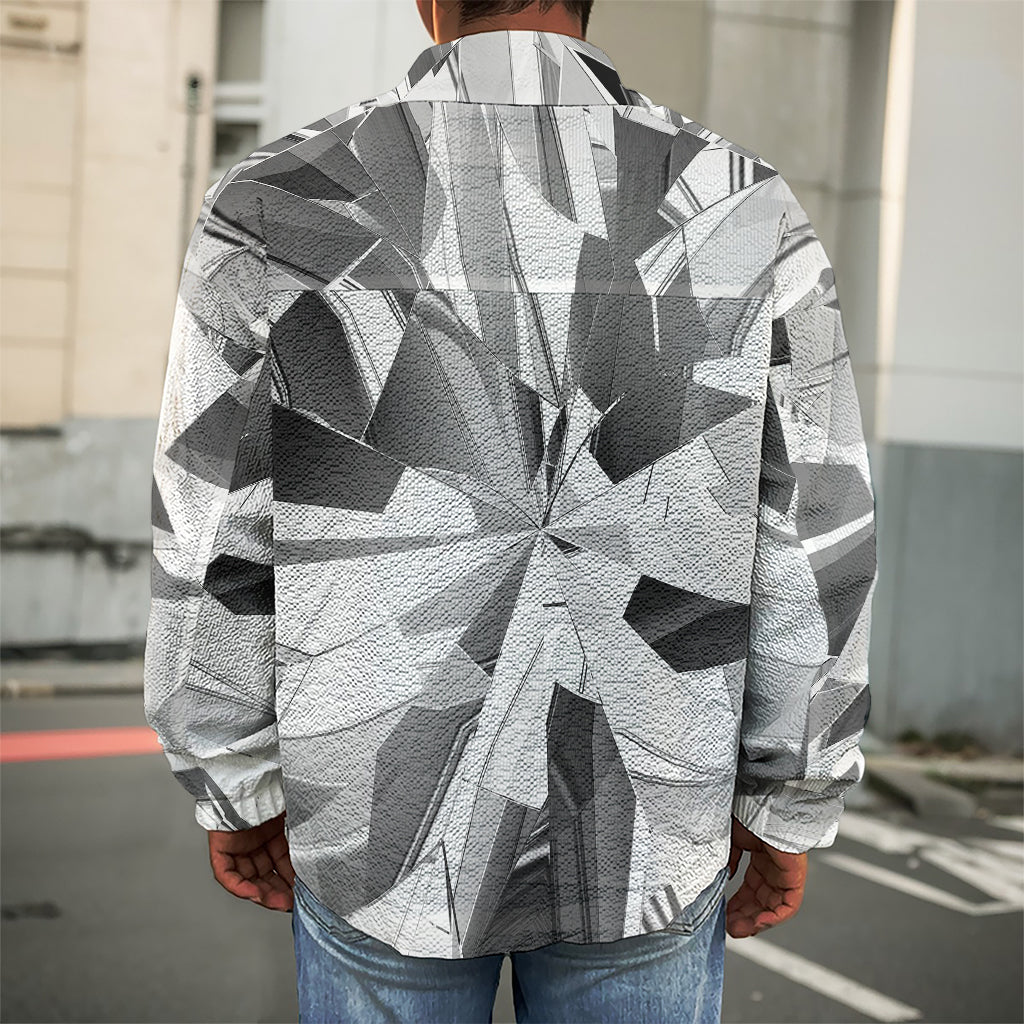 Diamond Print Men's Shirt Jacket