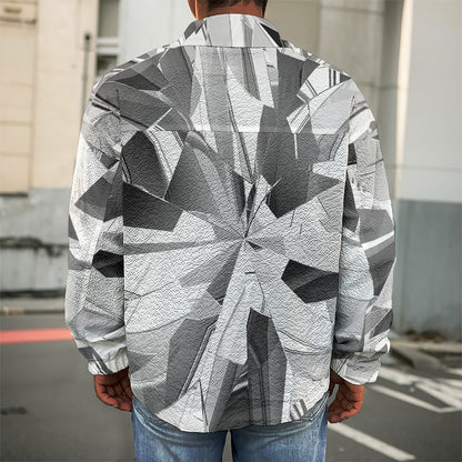 Diamond Print Men's Shirt Jacket
