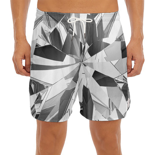 Diamond Print Men's Split Running Shorts