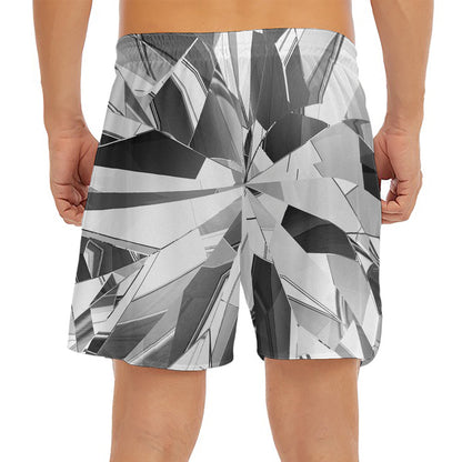 Diamond Print Men's Split Running Shorts