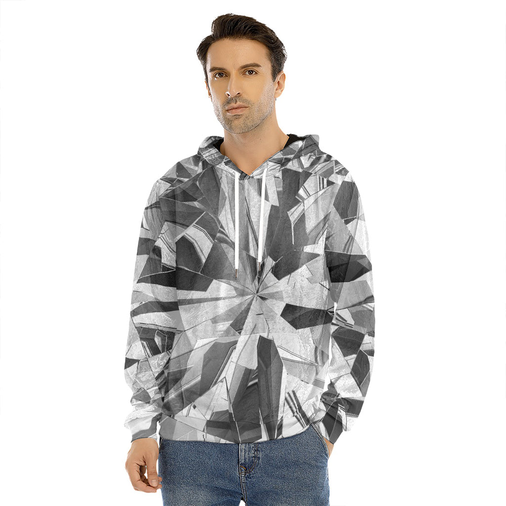 Diamond Print Men's Velvet Pullover Hoodie