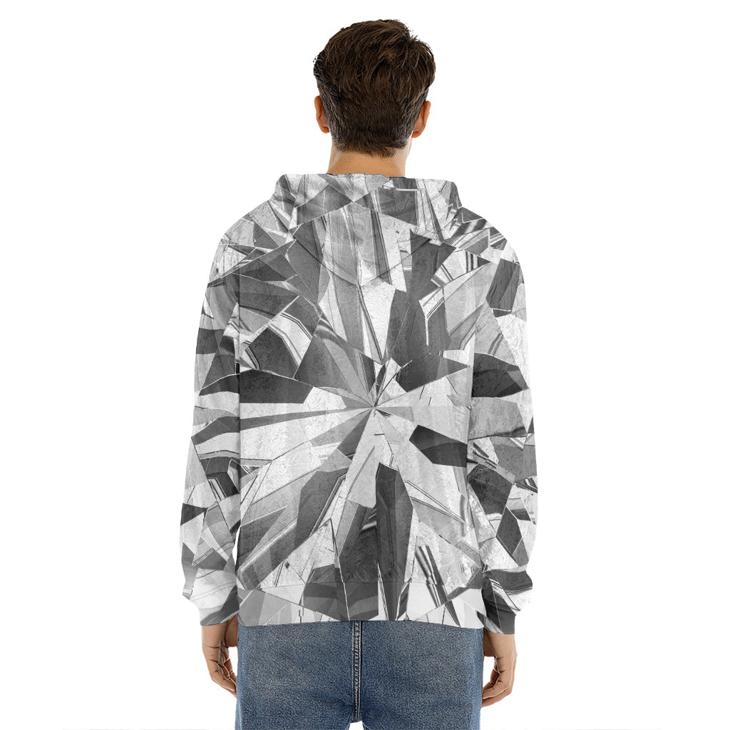 Diamond Print Men's Velvet Pullover Hoodie