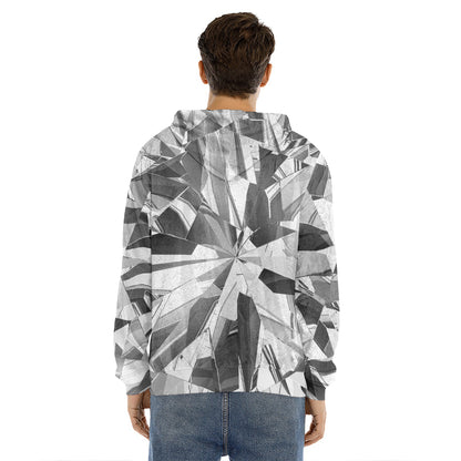 Diamond Print Men's Velvet Pullover Hoodie