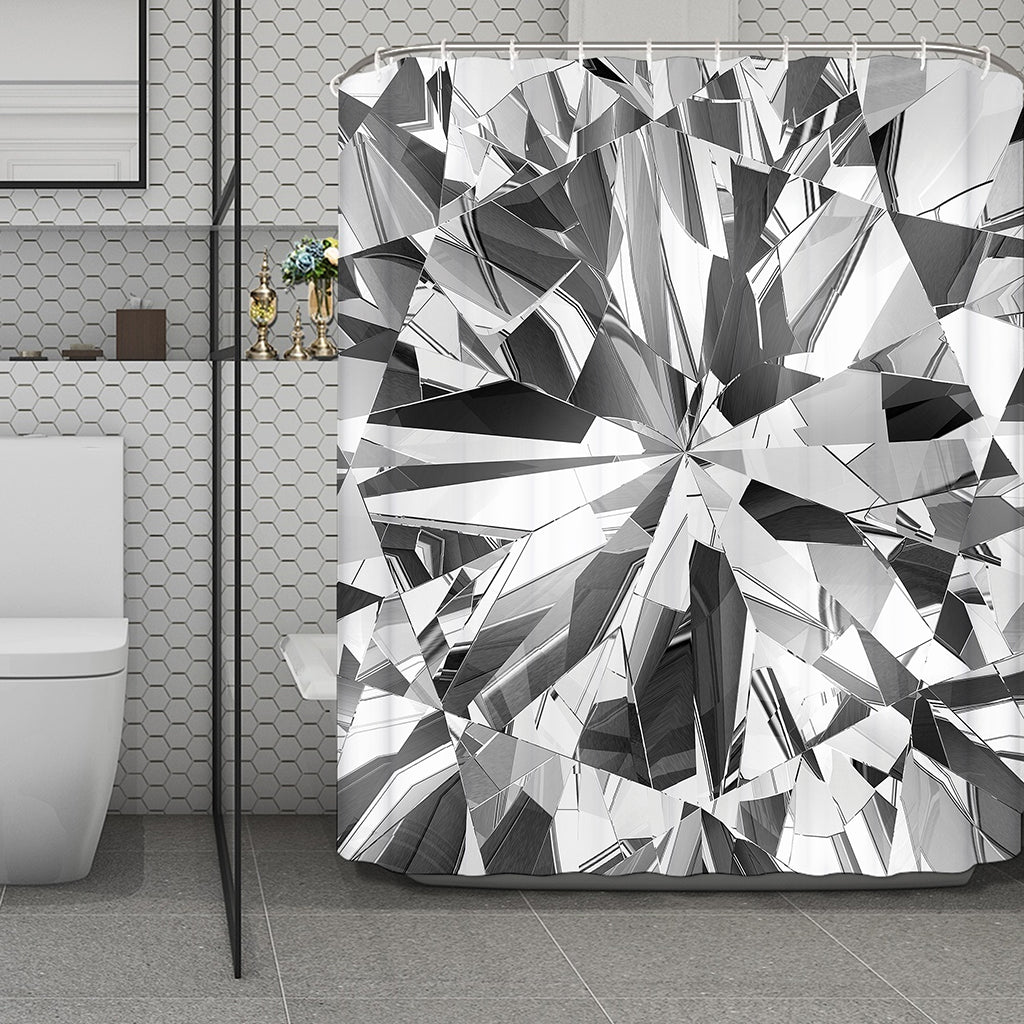 Diamond Print Polyester Shower Curtain
