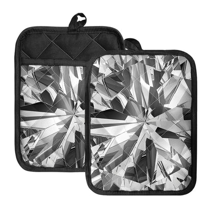 Diamond Print Pot Holders With Pocket