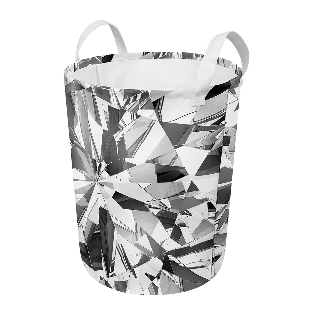 Diamond Print Round Laundry Basket