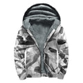 Diamond Print Sherpa Lined Zip Up Hoodie