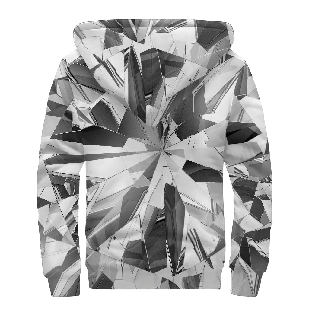 Diamond Print Sherpa Lined Zip Up Hoodie
