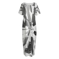 Diamond Print Short Sleeve Long Nightdress