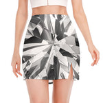 Diamond Print Side Slit Mini Skirt