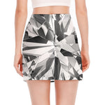Diamond Print Side Slit Mini Skirt
