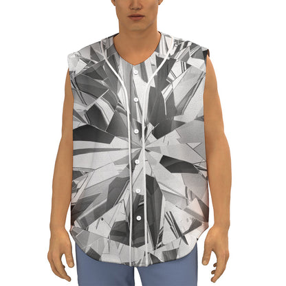 Diamond Print Sleeveless Baseball Jersey