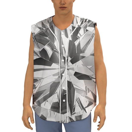 Diamond Print Sleeveless Baseball Jersey