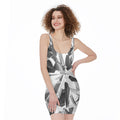 Diamond Print Sleeveless Bodycon Dress