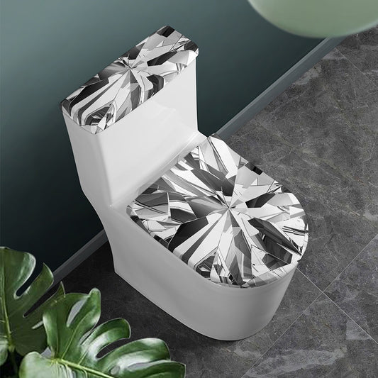 Diamond Print Toilet Lid And Tank Cover Set