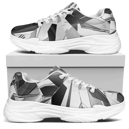 Diamond Print White Chunky Shoes