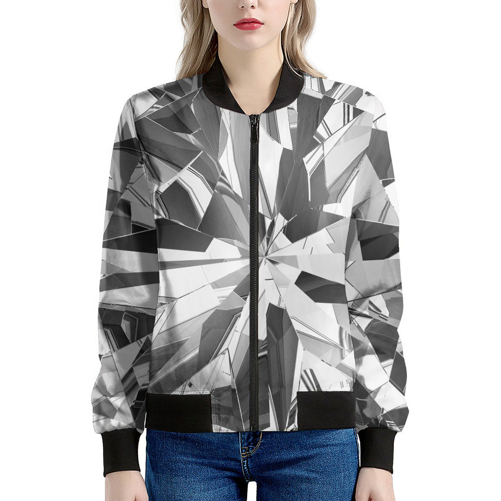 Diamond Print Women's Bomber Jacket