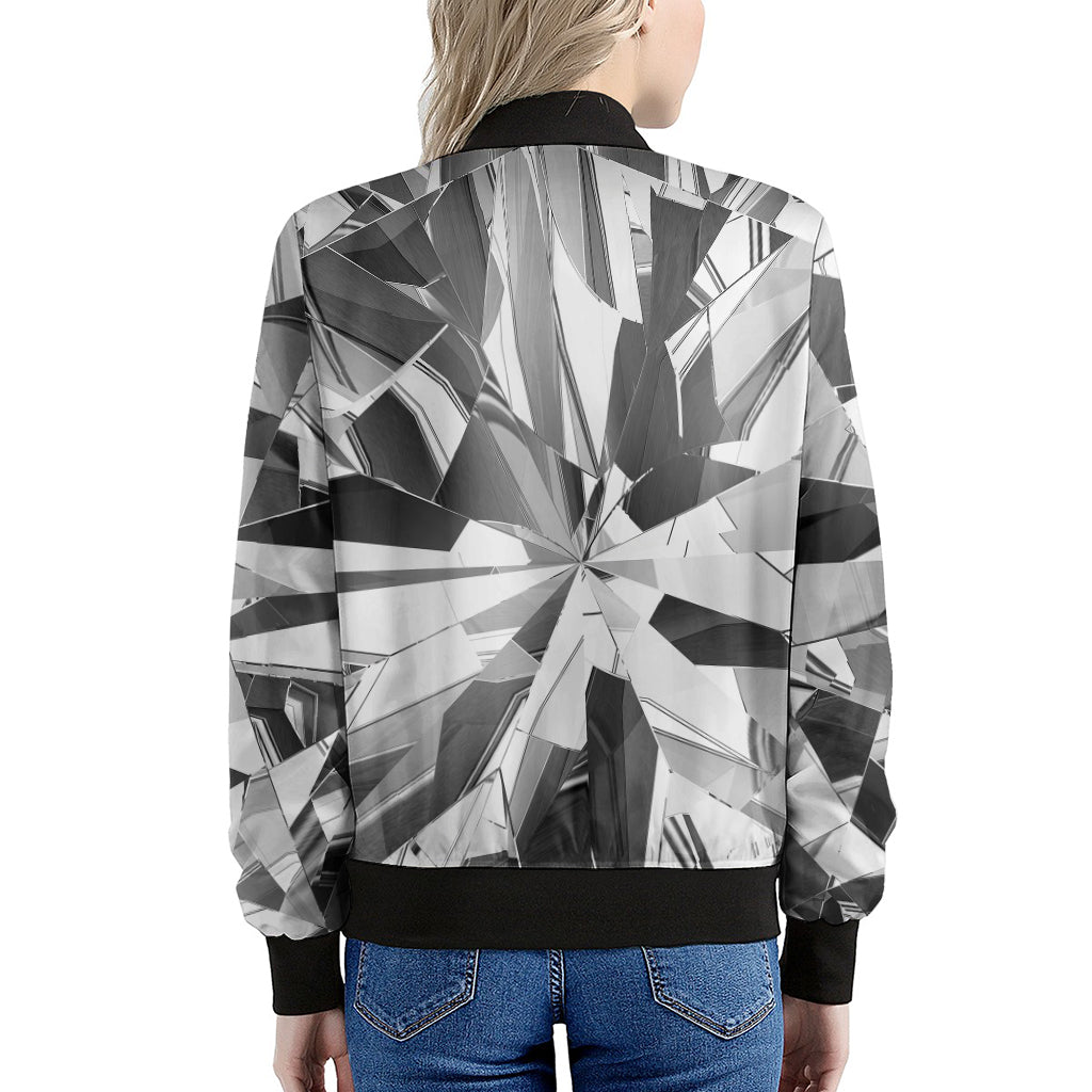Diamond Print Women's Bomber Jacket