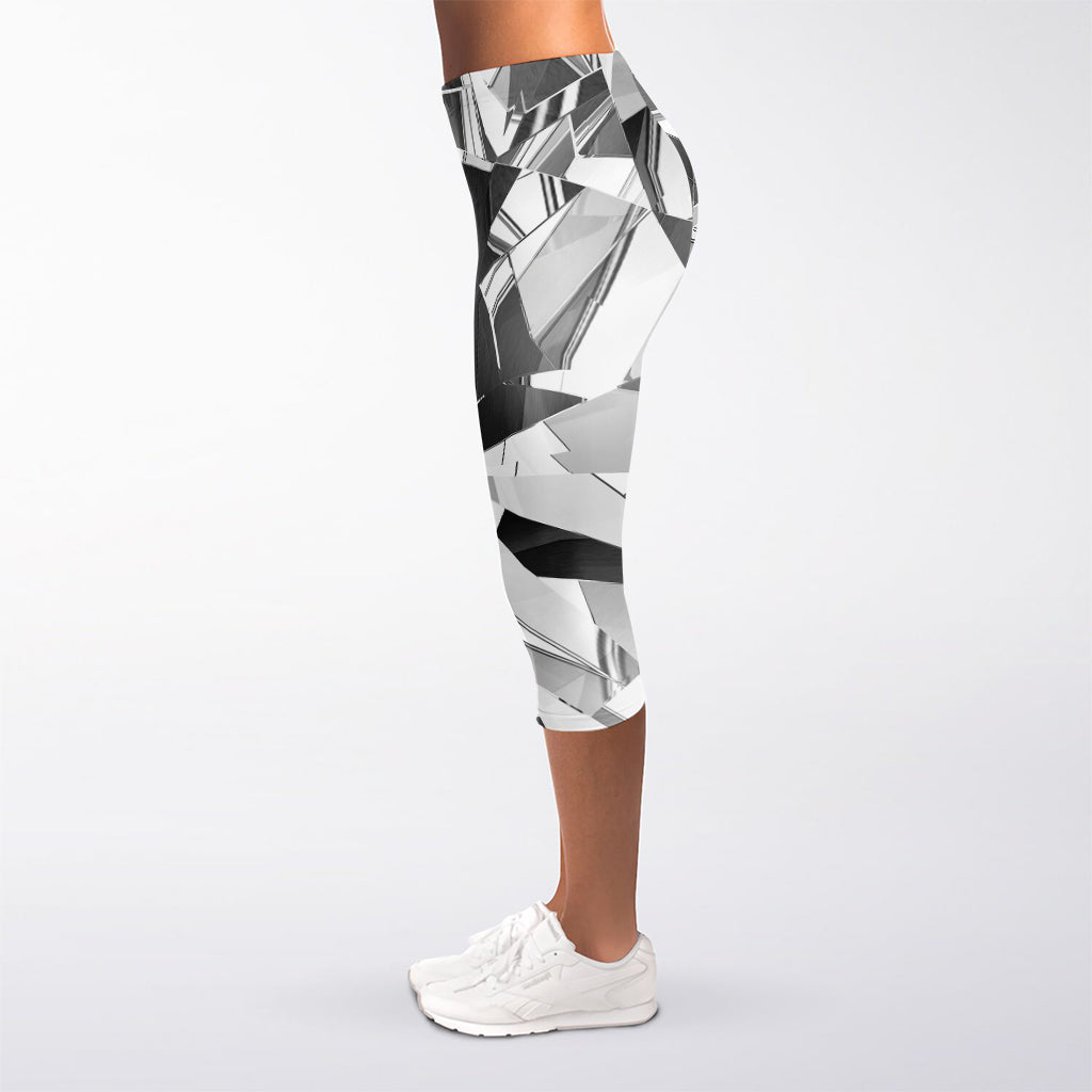 Diamond Print Women's Capri Leggings