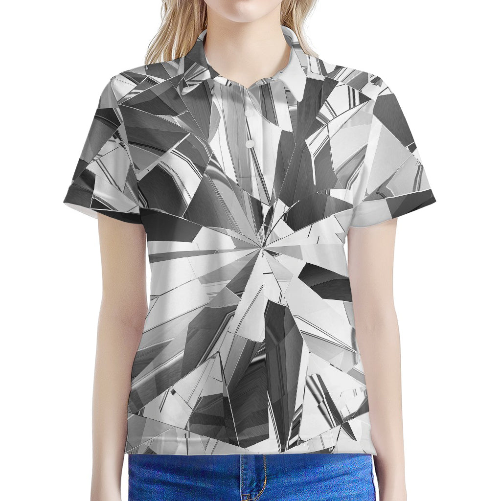 Diamond Print Women's Polo Shirt