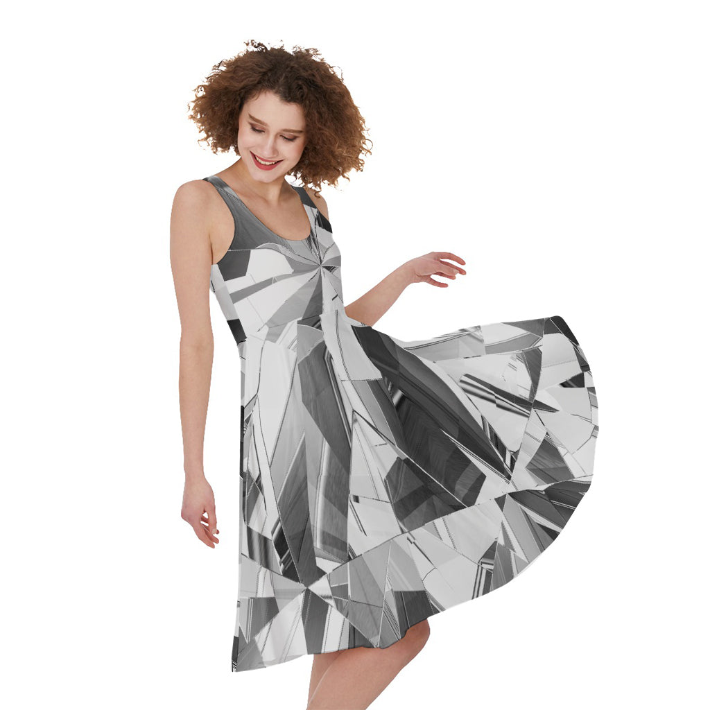 Diamond Print Women's Sleeveless Dress