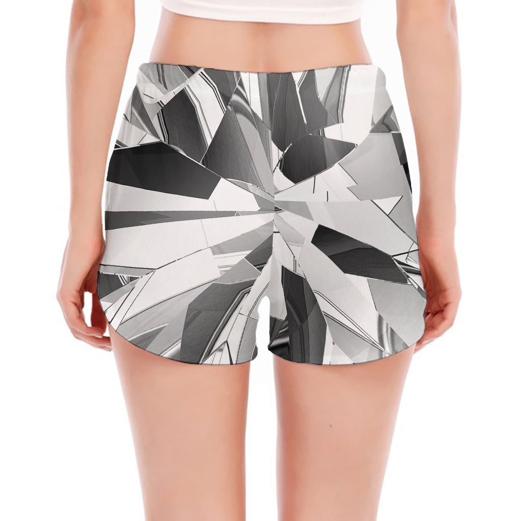 Diamond Print Women's Split Running Shorts