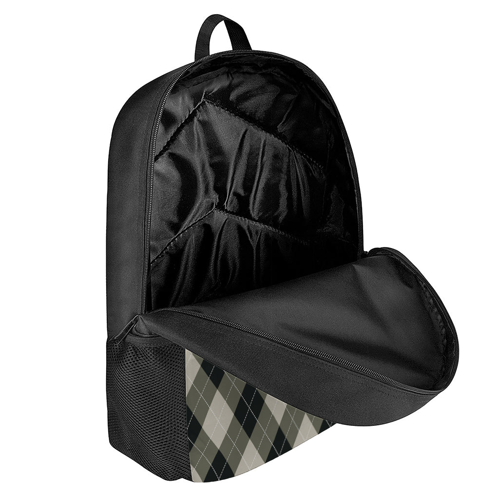 Diamond Shapes Argyle Pattern Print 17 Inch Backpack