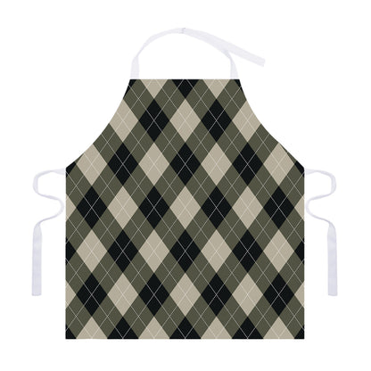 Diamond Shapes Argyle Pattern Print Adjustable Apron