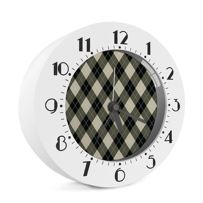 Diamond Shapes Argyle Pattern Print Alarm Clock