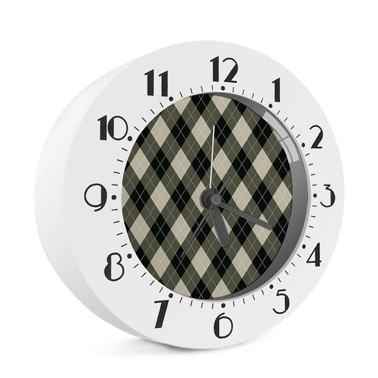 Diamond Shapes Argyle Pattern Print Alarm Clock