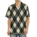 Diamond Shapes Argyle Pattern Print Aloha Shirt