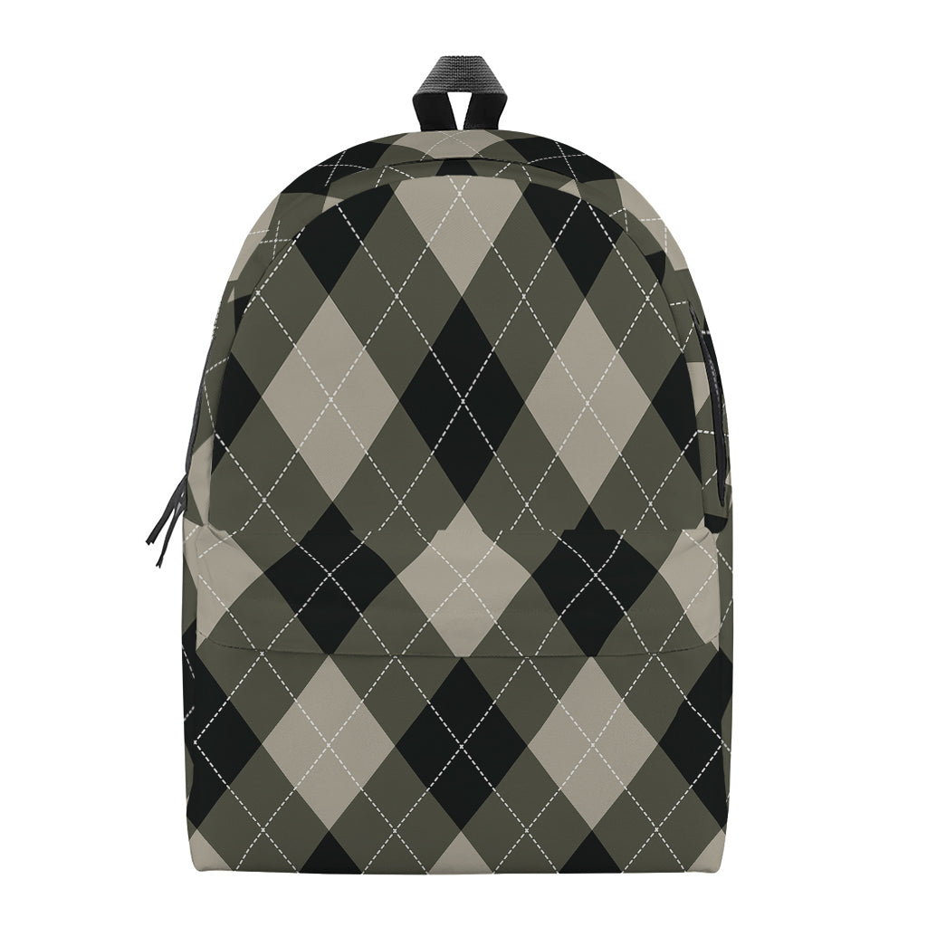 Diamond Shapes Argyle Pattern Print Backpack