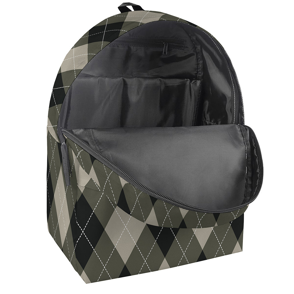 Diamond Shapes Argyle Pattern Print Backpack