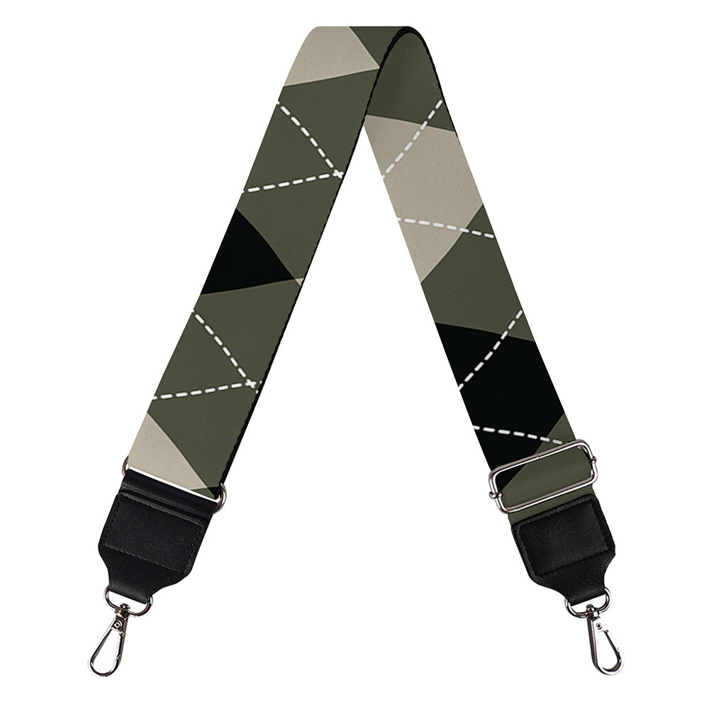 Diamond Shapes Argyle Pattern Print Bag Strap