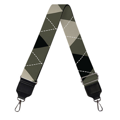 Diamond Shapes Argyle Pattern Print Bag Strap