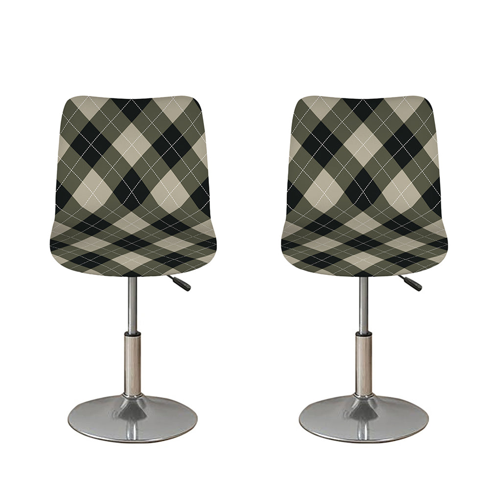 Diamond Shapes Argyle Pattern Print Bar Stool Covers