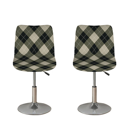 Diamond Shapes Argyle Pattern Print Bar Stool Covers