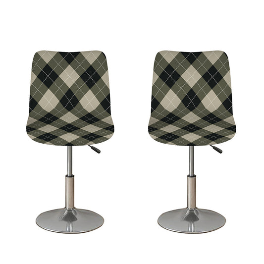 Diamond Shapes Argyle Pattern Print Bar Stool Covers