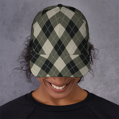 Diamond Shapes Argyle Pattern Print Baseball Cap
