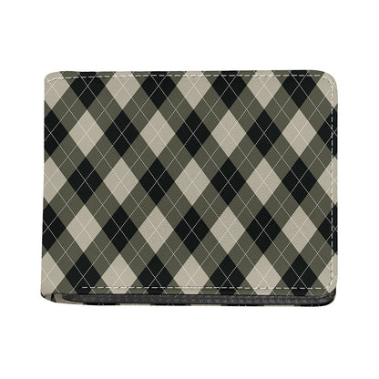 Diamond Shapes Argyle Pattern Print Bifold Wallet