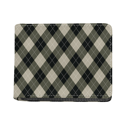 Diamond Shapes Argyle Pattern Print Bifold Wallet