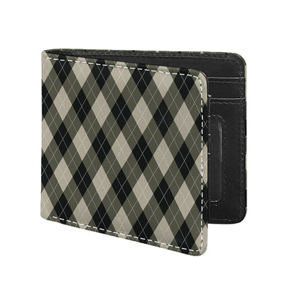 Diamond Shapes Argyle Pattern Print Bifold Wallet