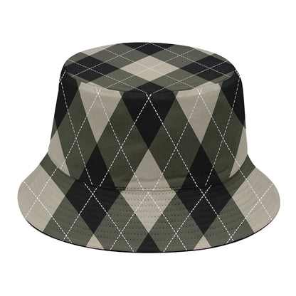 Diamond Shapes Argyle Pattern Print Bucket Hat