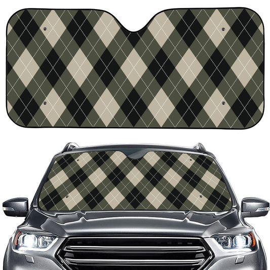 Diamond Shapes Argyle Pattern Print Car Windshield Sun Shade