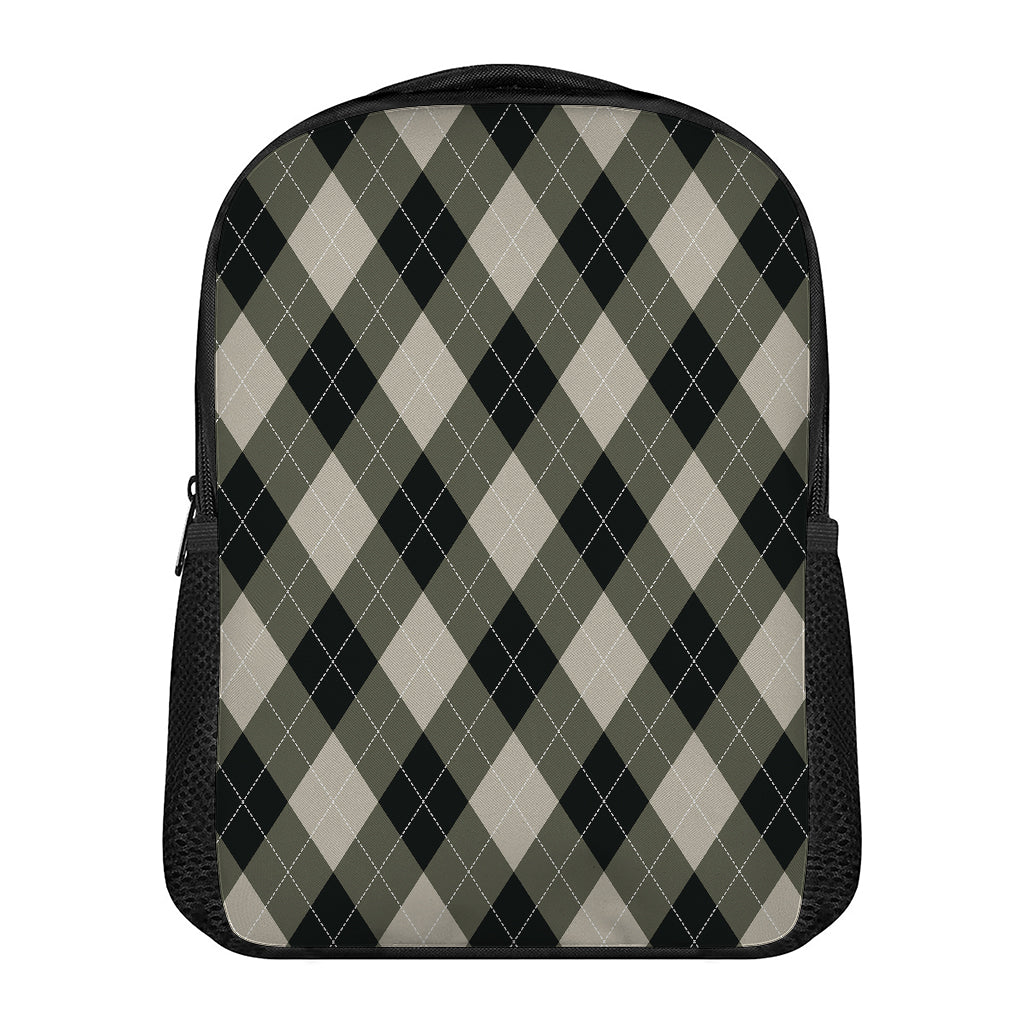 Diamond Shapes Argyle Pattern Print Casual Backpack
