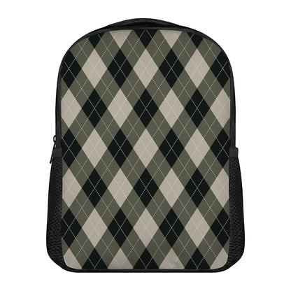 Diamond Shapes Argyle Pattern Print Casual Backpack