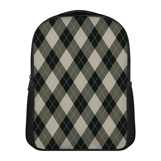Diamond Shapes Argyle Pattern Print Casual Backpack