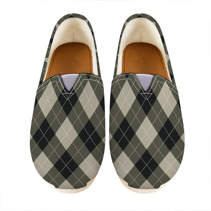 Diamond Shapes Argyle Pattern Print Casual Shoes