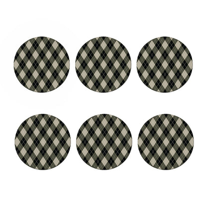 Diamond Shapes Argyle Pattern Print Coaster Set